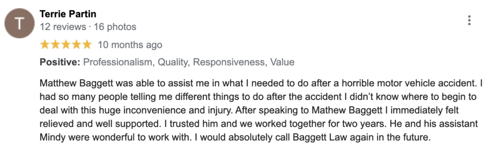 Jacksonville Catastrophic Accident Client Review - 9471 Baymeadows Rd #105, Jacksonville, FL 32256